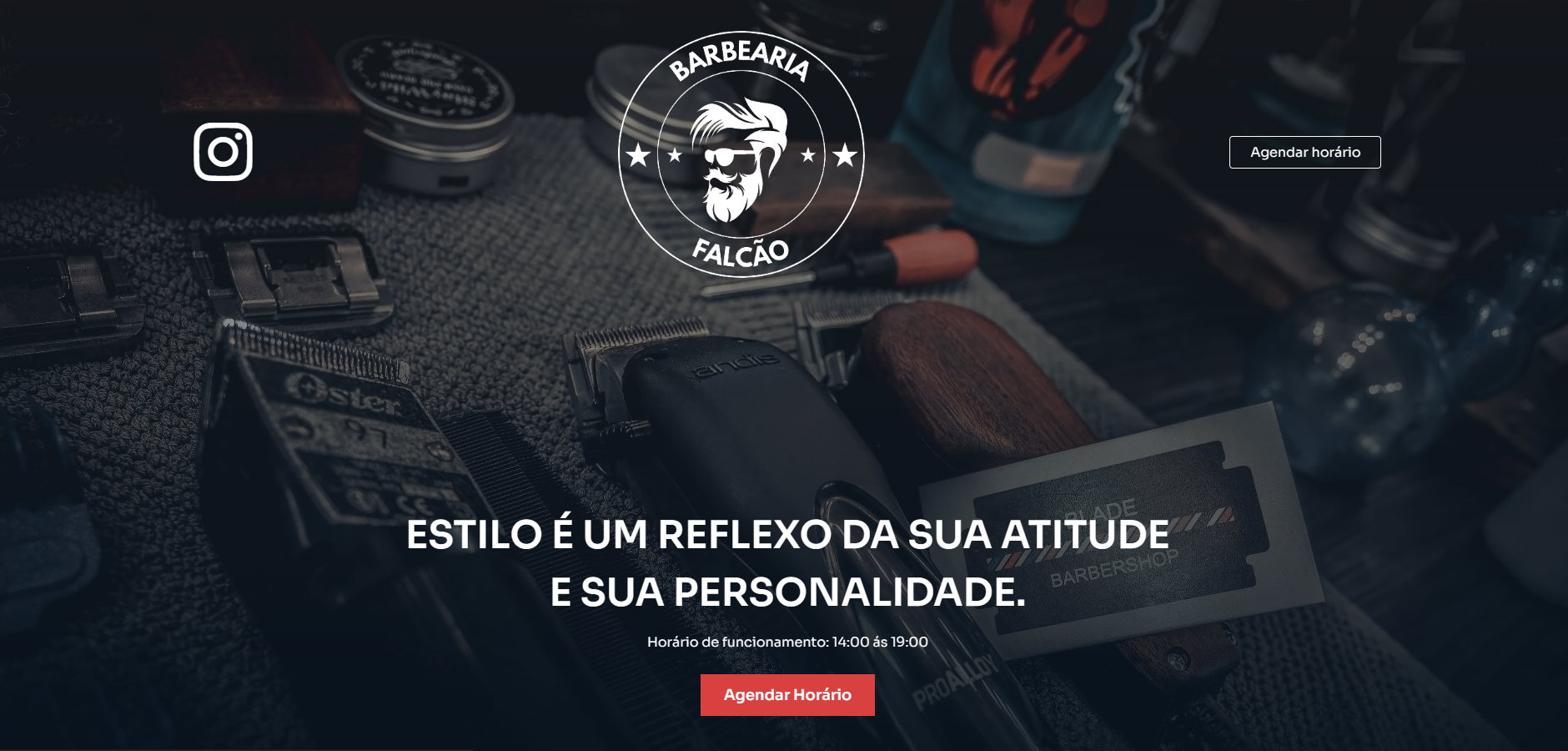 Landing Barbearia Falcão