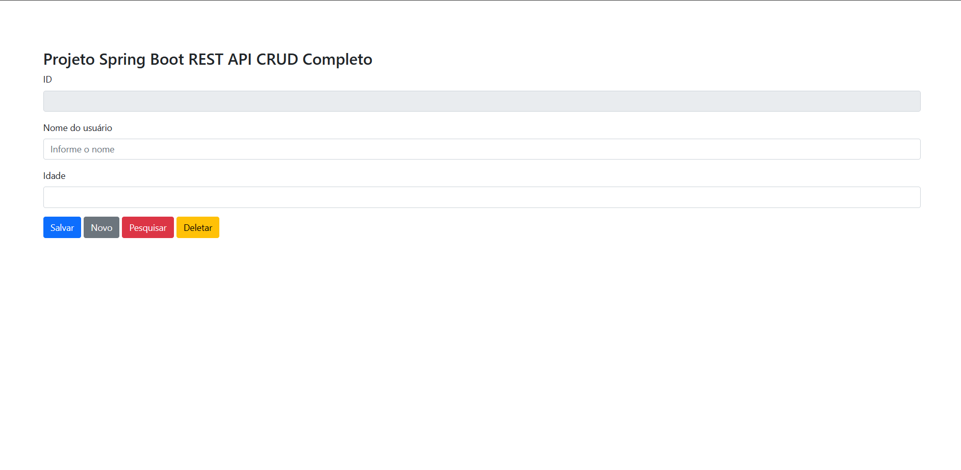 CRUD Spring + Bootstrap