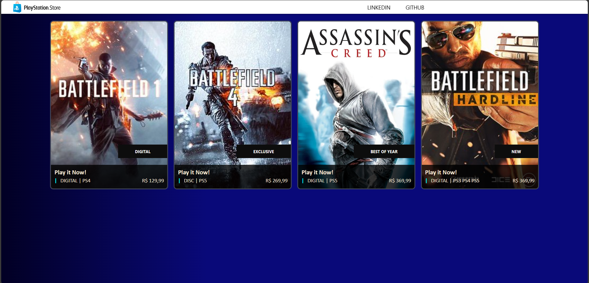 PlayStation Store UI